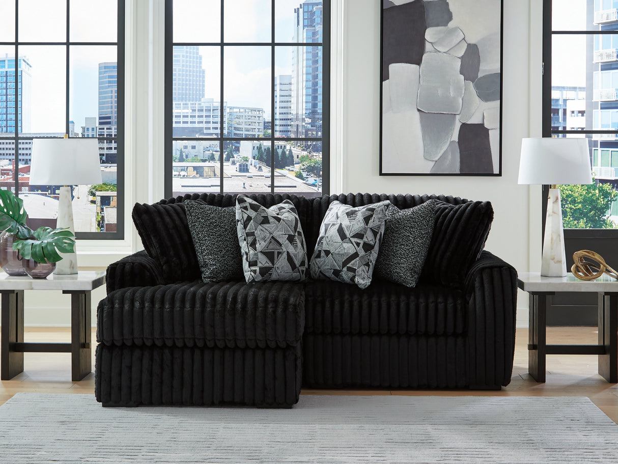 Midnight-Madness Onyx 2-Piece Sectional with Left Chaise by Ashley at Eve Furniture