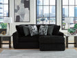Midnight-Madness Onyx 2-Piece Sectional with Right Chaise by Ashley at Eve Furniture