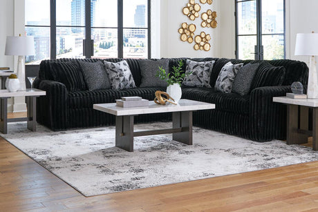 Midnight-Madness Onyx 3-Piece Sectional by Ashley at Eve Furniture