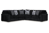 Midnight-Madness Onyx 3-Piece Sectional by Ashley at Eve Furniture