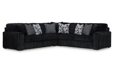 Midnight-Madness Onyx 3-Piece Sectional by Ashley at Eve Furniture