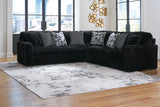 Midnight-Madness Onyx 3-Piece Sectional by Ashley at Eve Furniture