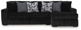 Midnight-Madness Onyx 3-Piece Sectional with Chaise by Ashley at Eve Furniture