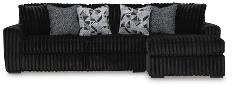 Midnight-Madness Onyx 3-Piece Sectional with Chaise by Ashley at Eve Furniture