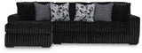 Midnight-Madness Onyx 3-Piece Sectional with Chaise by Ashley at Eve Furniture