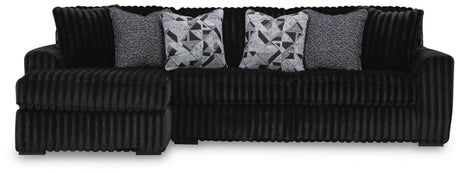 Midnight-Madness Onyx 3-Piece Sectional with Chaise by Ashley at Eve Furniture