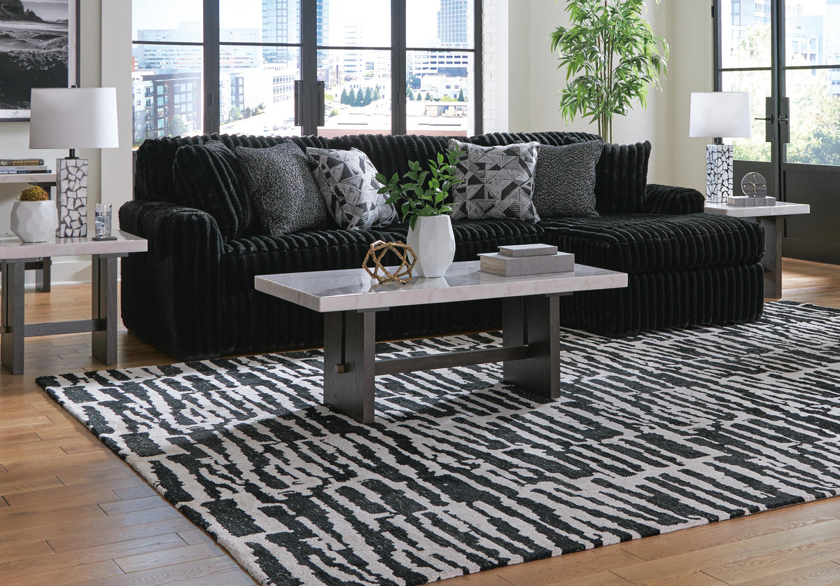 Midnight-Madness Onyx 3-Piece Sectional with Chaise by Ashley at Eve Furniture