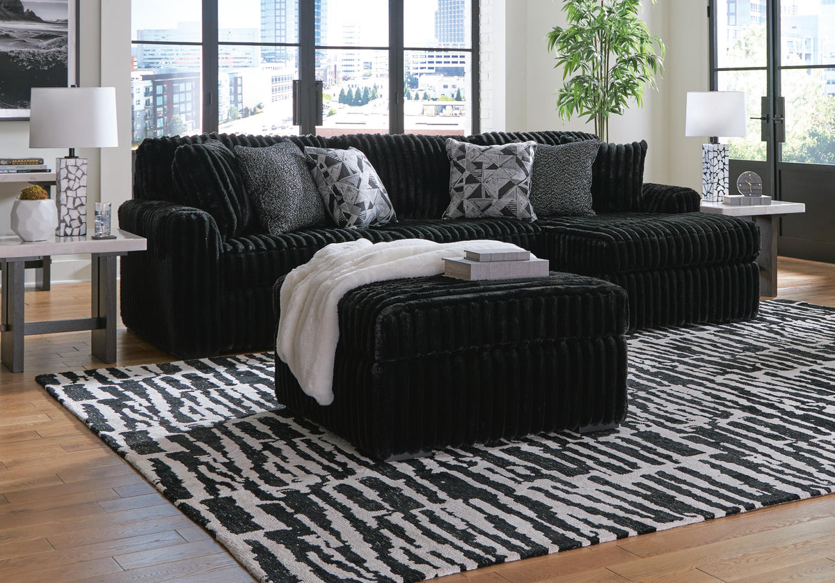 Midnight-Madness Onyx 3-Piece Sectional with Chaise by Ashley at Eve Furniture