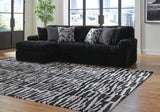 Midnight-Madness Onyx 3-Piece Sectional with Chaise by Ashley at Eve Furniture