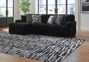 Midnight-Madness Onyx 3-Piece Sectional with Chaise by Ashley at Eve Furniture