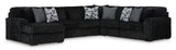 Midnight-Madness Onyx 4-Piece Left Arm Facing Chaise Sectional by Ashley at Eve Furniture