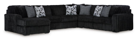 Midnight-Madness Onyx 4-Piece Left Arm Facing Chaise Sectional by Ashley at Eve Furniture