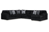 Midnight-Madness Onyx 4-Piece Right Arm Facing Chaise Sectional by Ashley at Eve Furniture