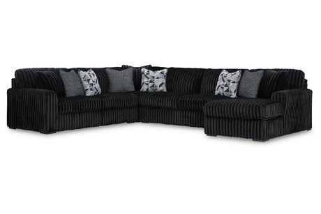 Midnight-Madness Onyx 4-Piece Right Arm Facing Chaise Sectional by Ashley at Eve Furniture