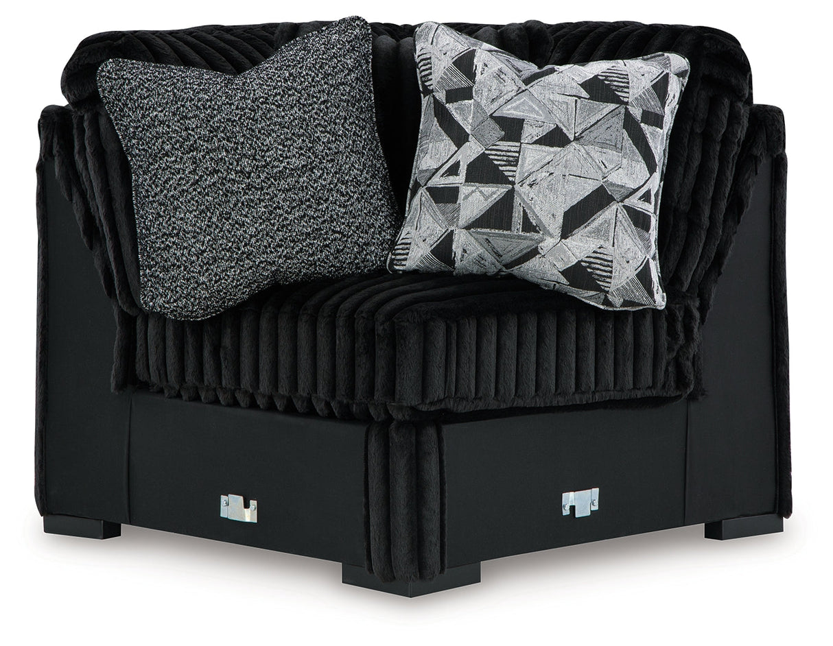 Midnight-Madness Onyx 4-Piece Sectional by Ashley at Eve Furniture