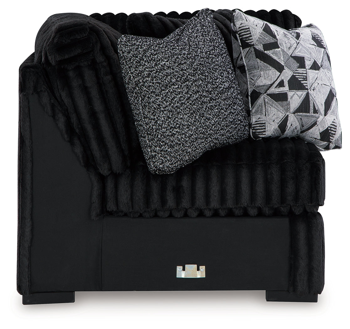 Midnight-Madness Onyx 4-Piece Sectional by Ashley at Eve Furniture