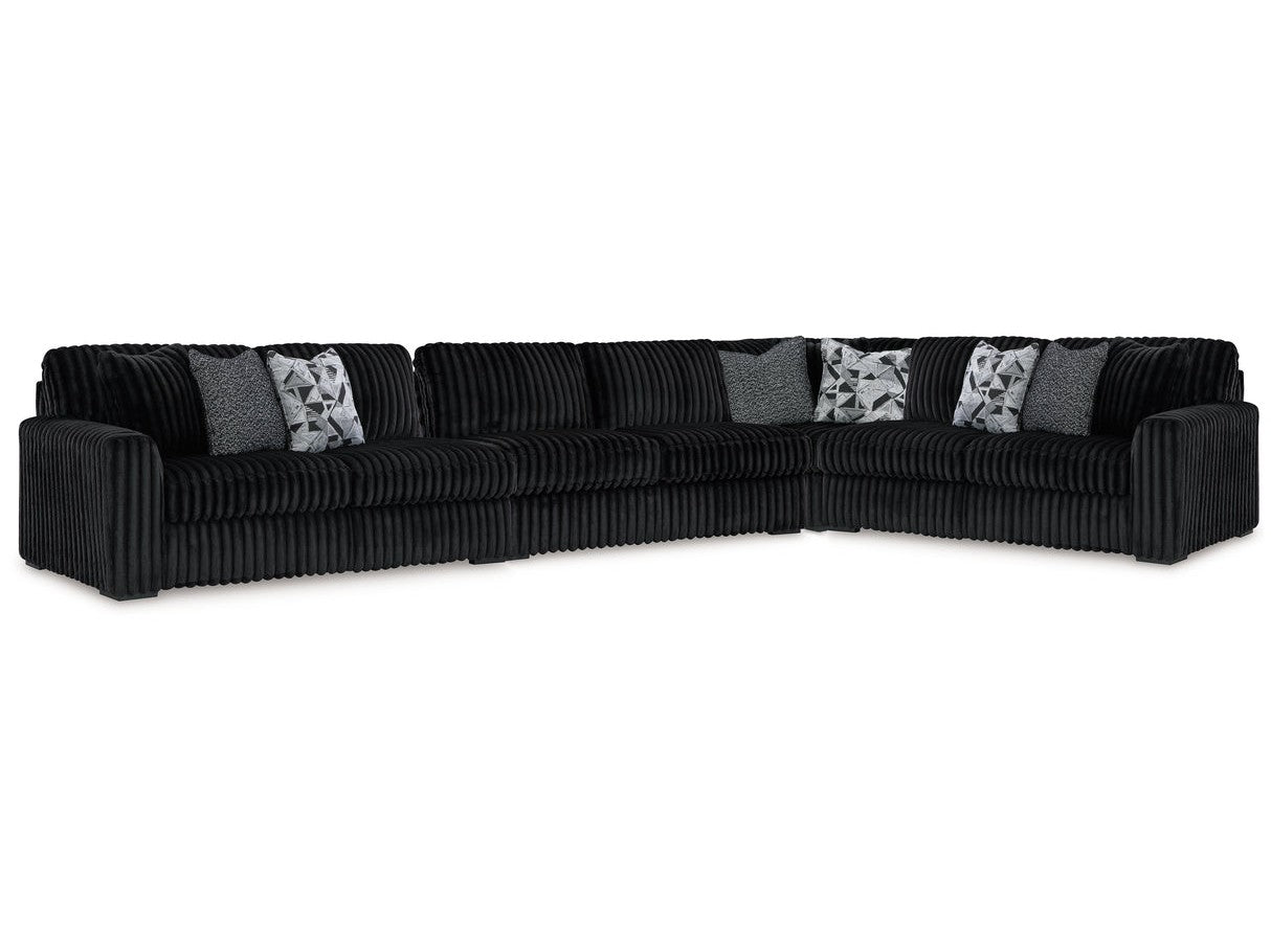Midnight-Madness Onyx 4-Piece Sectional by Ashley at Eve Furniture