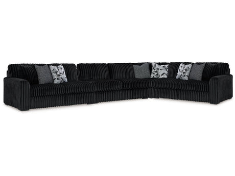 Midnight-Madness Onyx 4-Piece Sectional by Ashley at Eve Furniture
