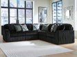 Midnight-Madness Onyx 5-Piece Sectional by Ashley at Eve Furniture