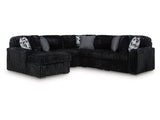 Midnight-Madness Onyx 6-Piece Sectional with Left Chaise by Ashley at Eve Furniture