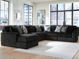 Midnight-Madness Onyx 6-Piece Sectional with Left Chaise by Ashley at Eve Furniture