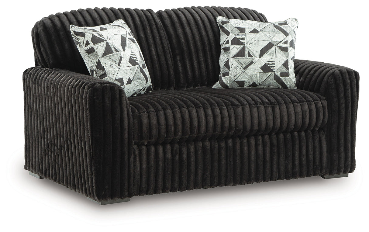 Midnight-Madness Onyx Loveseat by Ashley at Eve Furniture