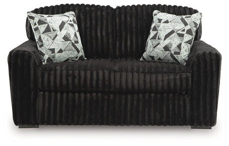 Midnight-Madness Onyx Loveseat by Ashley at Eve Furniture