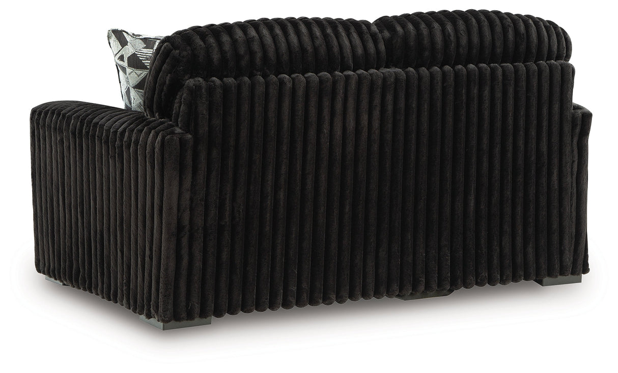 Midnight-Madness Onyx Loveseat by Ashley at Eve Furniture