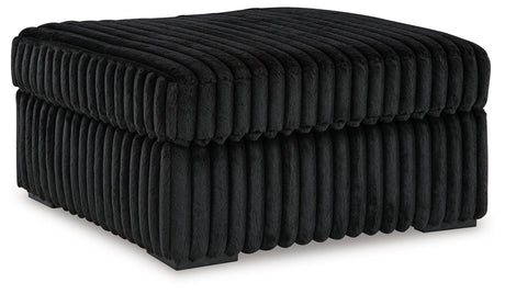 Midnight-Madness Onyx Oversized Accent Ottoman by Ashley at Eve Furniture