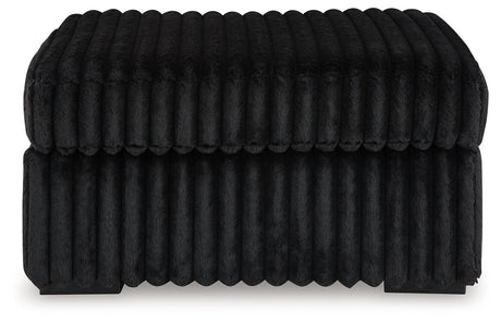 Midnight-Madness Onyx Oversized Accent Ottoman by Ashley at Eve Furniture