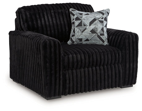 Midnight-Madness Onyx Oversized Chair by Ashley at Eve Furniture