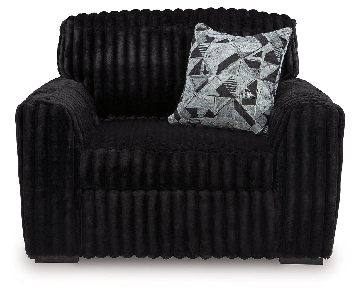 Midnight-Madness Onyx Oversized Chair by Ashley at Eve Furniture