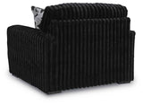 Midnight-Madness Onyx Oversized Chair with Accent Ottoman by Ashley at Eve Furniture