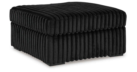 Midnight-Madness Onyx Oversized Chair with Accent Ottoman by Ashley at Eve Furniture