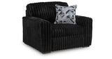 Midnight-Madness Onyx Oversized Chair with Accent Ottoman by Ashley at Eve Furniture