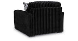 Midnight-Madness Onyx Oversized Chair with Accent Ottoman by Ashley at Eve Furniture