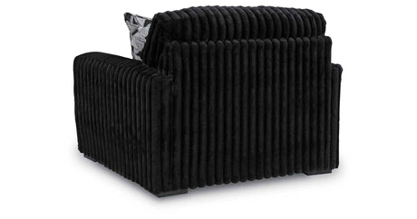 Midnight-Madness Onyx Oversized Chair with Accent Ottoman by Ashley at Eve Furniture