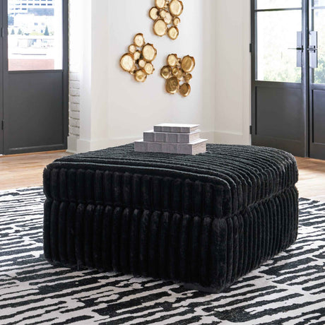 Midnight-Madness Onyx Oversized Chair with Accent Ottoman by Ashley at Eve Furniture