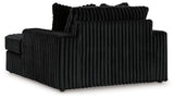Midnight-Madness Onyx Oversized Chaise and Accent Ottoman by Ashley at Eve Furniture