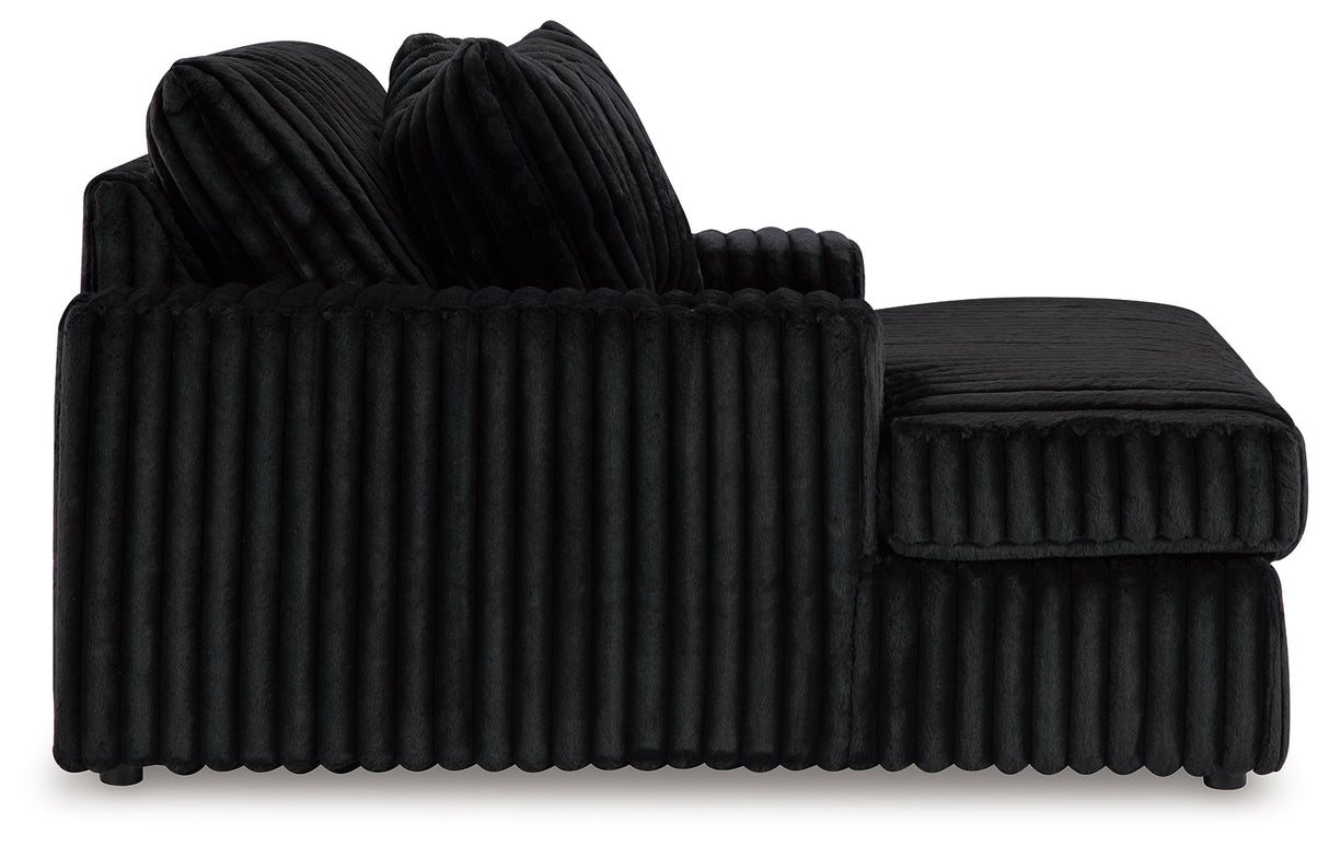 Midnight-Madness Onyx Oversized Chaise and Accent Ottoman by Ashley at Eve Furniture