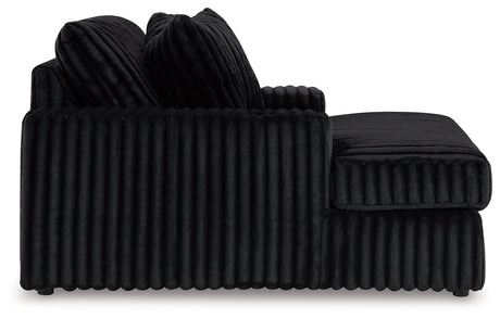 Midnight-Madness Onyx Oversized Chaise and Accent Ottoman by Ashley at Eve Furniture