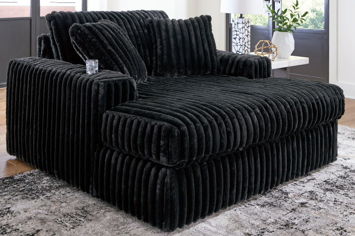 Midnight-Madness Onyx Oversized Chaise by Ashley at Eve Furniture