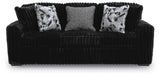 Midnight-Madness Onyx Sofa and Oversized Ottoman by Ashley at Eve Furniture