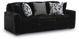 Midnight-Madness Onyx Sofa and Oversized Ottoman by Ashley at Eve Furniture