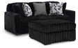 Midnight-Madness Onyx Sofa and Oversized Ottoman by Ashley at Eve Furniture