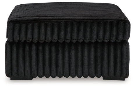 Midnight-Madness Onyx Sofa, Loveseat and Oversized Ottoman by Ashley at Eve Furniture