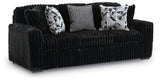 Midnight-Madness Onyx Sofa, Loveseat and Oversized Ottoman by Ashley at Eve Furniture