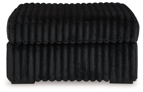 Midnight-Madness Onyx Sofa, Loveseat and Oversized Ottoman by Ashley at Eve Furniture