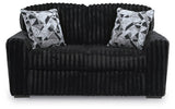 Midnight-Madness Onyx Sofa, Loveseat and Oversized Ottoman by Ashley at Eve Furniture