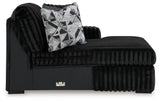 Midnight-Madness Onyx Super Chaise and Oversized Chaise by Ashley at Eve Furniture